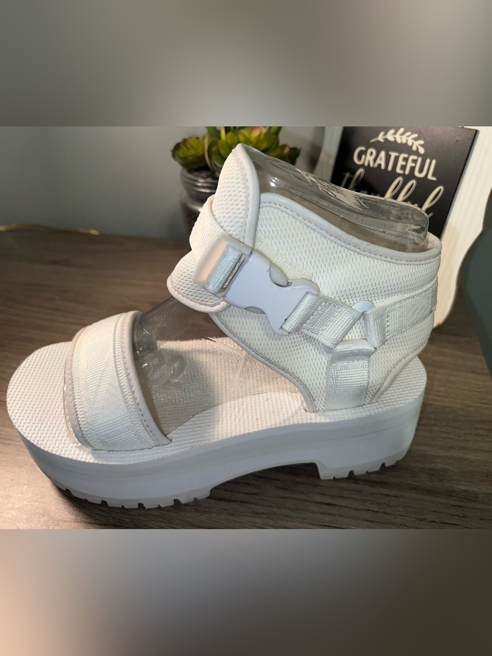 Teva White Chunky Platform Sandals with Adjustable Straps - Picture 15 of 16